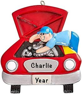 Personalized Mechanic Ornament 2024 – Fast & Free 24h Customization – Car Christmas Ornament for Tree ��– Custom Gift Wrapped Mechanic with Car Keepsake for Car Mechanics