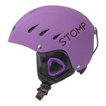 STOMP Ski & Snowboarding Snow Sports Helmet with Build-in Pocket in Ear Pads for Wireless Drop-in Headphone (Matte Purple, Small) (VS61047:22)