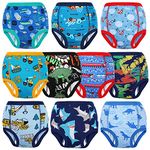 MooMoo Baby Training Underwear 10 Packs Absorbent Toddler Training Pants for Boys and Girls Cotton Blue 7T