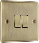 BG Electrical Double Wall Light Swi