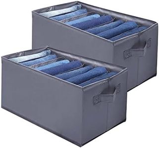 DAWNTREES 2 Pack Wardrobe Clothes Organiser,Foldable,Pant storage and Locker Organizer Clothes Storage Drawer Closet Organizer for Jeans, T-Shirts, Dress Organizers