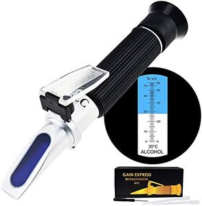 Alcohol Refractometer with ATC 0~80% VOL Volume, Optical Handheld Concentration Tester Meter for Distilled Beverages Wine Making Winemakers Homebrew