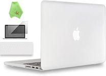 UESWILL 3 in 1 Matte Hard Case Compatible with MacBook Pro (Retina, 15 inch, Mid 2012/2013/2014/Mid 2015), Model A1398, NO CD-ROM, NO Touch Bar + Keyboard Cover and Screen Protector, Clear