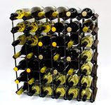 Classic 42 Bottle Dark Oak Stained Wood and galvanised Metal Wine Rack Ready Assembled