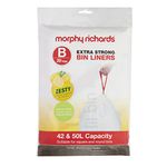 Morphy Richards 979003 42-50L Lemon Scented Heavy Duty Drawstring Bin Liners, 20 Pack, White