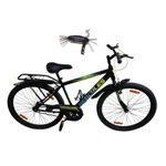 Hercules Redeem 26T Men & Women City Bike | Single Speed Road Cycle with IBC Carrier, Power Brakes, Lock, Bell & Water Bottle | 85% Assembled | Age 13+|Black