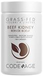 Codeage Grass Fed Beef Kidney Supplement - Freeze Dried, Non-Defatted, Desiccated Beef Kidney Glandular Nutrition Bovine Pills - Pasture Raised Beef Vitamins For Kidney - Non-GMO -180 Capsules