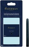 Waterman Fountain Pen Ink Cartridges, Long, Intense Black, 8 Count, Blister Pack