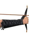 longbowmaker Black Archery Arm Guard Adjustable Cow Leather Antique Bracer 12.2 Inches