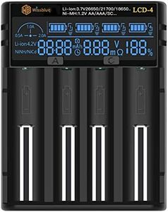 LCD4 Rechargeable Battery Charger, Universal 18650 Battery Charger with LCD Screen Can Display Capacity, Adjustable Charging Speed, Suitable for Lithium Battery and Ni-MH/Ni-Cd AA AAA Battery