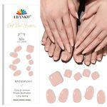 EBANKU Semi Cured Gel Nail Strips, 24PCS Gel Nail Stickers 28PCS Pedi Gel Nail Wraps Long Lasting- Easy to Apply & Remove for Salon-Quality Pedicure| Nude Pink