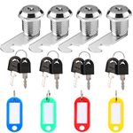 DesertBoy 4Pack Cabinet Lock,20mm Locker Lock. For Safety,Cam Lock Key is Unique,with Key tag Easy Identification. for Cupboards Mailboxes Locker Cabinets Toolboxe Filing Cabinet Letter Box Lock(20MM)