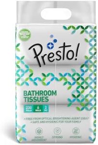 Amazon Brand Presto! 2 Ply Toilet Tissue Paper 1380 pulls| 230 Pulls X 6 packs |100% Natural Virgin Cellulose Fiber