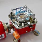 ARUP Gas Stove Mini Portable Square-Shaped Gas Butane Burner Camping Stove travelling Stainless Steel Cooking Stove Folding Furnace Stove with Storage Bag