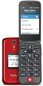 LIVELY Jitterbug Flip2 - Flip Cell Phone for Seniors - Not Compatible with Other Wireless Carriers - Must Be Activated Phone Plan - Red