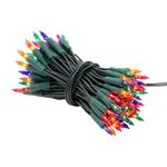 The Christmas Workshop 75230 100 Multi-Coloured Christmas Tree Lights / Static Shadeless Fairy Lights / 7.9m Length / Mains Operated / Efficient Indoor Lights / Replaceable Push-In Bulbs