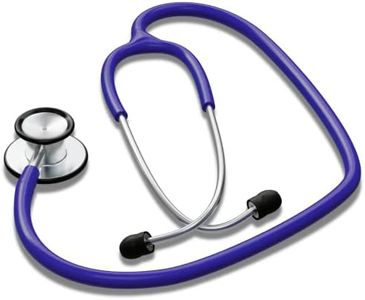 HCS Blue Stethoscope, Premium Stainless Steel - Medical, Dual Head Stethoscopes for Nurses, Doctors, Veterinary, Nursing School, Work, Home - 22 inch Tubing