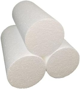DecoPorex – Cilindros de espuma de poliestireno para manualidades - Cilindros de Poliestireno expandido para artes y manualidades - Color blanco natural (10 x 20cm)