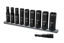 Husky Tool Set - Thin Wall Deep Impact Socket Set MM (10-Piece) - 3/8 in. Drive