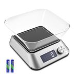 EnjoyNest Digital Kitchen Scales, Electronic Kitchen Scale with Bowl and LCD Display, Food Weighing Scales with Tare Function for Cooking, Knob Switch Design, Accurate to 1g (5kg maximum weight)