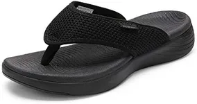 DREAM PAIRS Women's Arch Support Soft Cushion Flip Flops Thong Sandals,Size 8,Black,Breeze-2