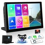 Wireless Apple Carplay/Android Auto Smart Player DVR Recorder 4K Front View Camera 9 inch Touchscreen Portable Bluetooth Car Stereo Multimedia Player Mirror Link ADAS+64G TF&Rearview Camera