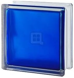 Quality Glass Block 7.5 x 7.5 x 3 Brilly Wave Blue 100 Color Glass Block