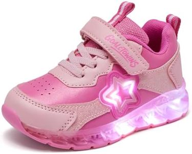 GOALCTOWINS Toddler Light Up Shoes for Girls Boys,Non-Slip Led Sneakers for Toddler and Little/Big Kids,Athletic Running Walking Tennis Shoes Size 8