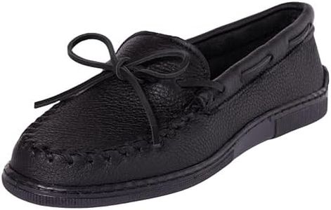 Minnetonka Men's Moosehide Classic Loafer, Black, 10.5 W US