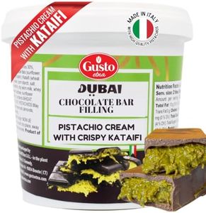 GUSTO ETNA Dubai Pistachio Chocolate Bar Filling- Pistachio Cream with Crispy Kataifi – Premium Crunchy Spread for Gourmet Dessert Spread, 35 oz (1kg), Product of Italy