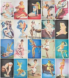 The Gifted Stationery Pin-Up Girl Posters, Vintage Inspired Wall Art (13 x 19 In, 20 Pack)