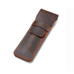 Daimay Leather Pen Case Holder Handmade Fountain Multi Pens Pouch Crazy Horse Leather Pen Protective Sleeve Cover – Brown