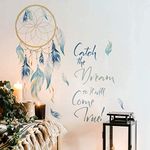 Runtoo Dream Catcher Quotes Wall Stickers Colorful Feathers Wall Art Decals Bedroom Living Room Home Decor