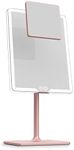 LUNA London ORBIT Mirror in Blush Rose (Pink) | Vanity Mirror with Lights, Makeup Mirror, LED Lighted Desk Mirror with Light for Tabletop 7X 1X Magnification Dimmable and Rechargeable