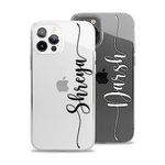 MITZVAH Silicone Personalised Case For iPhone 15 14 13 12 11 Pro Max Mini Xr Xs X 10 8 Plus 7 6S 6 Se Custom Name Transparent Clear Cover For Girls Boys (Pattern 2)