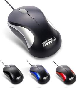 Computer Mini USB Wired Optical Mouse Portable for Laptop, Notebook, MacBook - Silver