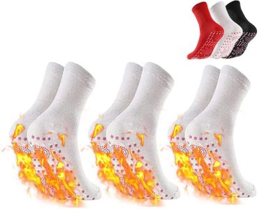 Tourmaline Acupressure Self-Heating Shaping Socks, Afiz Tourmaline Slimming Health Sock, Magnetic Self-Heating Socks (White)