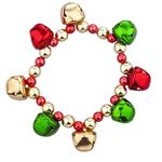 Lux Accessories Gold Tone Christmas X-Mas Holiday Jingle Bells Bracelet