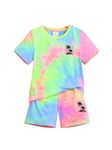 Thiya Boys Tye N Dye Printed Cotton Blend Casual wear Comfortable Cap Sleeve Co-ord Set(1-2Years)