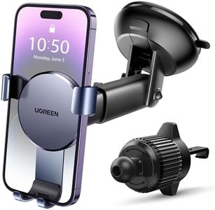 UGREEN Car Phone Holder Mount Gravity Windscreen Dashboard Suction Cup Air Vent Mobile Phone Holder for Cars Window Cradle Compatible iPhone 16 15 14 13 12 11 Pro Max, Silver
