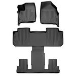 MAXLINER Car Floor Mats 3 Row Liner Set Black for 2018-2019 Buick Enclave with 2nd Row Bucket Seats