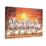 Wall Art horse pictures wall decor Seven Lucky Running Wild Horses horse wall poster 01 Canvas Poster Wall Art Decor Print Picture Paintings for Living Room Bedroom Decoration Frame-style