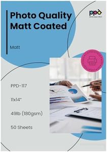 PPD 50 Sheets Inkjet Matte Photo Paper 11x14 49lbs 180gsm 9.5mil High Resolution Instant Dry Heavyweight (PPD-117-50)