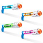 X-Shot Water Warfare Small Tube Soaker (4 Pack) by ZURU Super Soaking Pump Action, Pool Party Pack, Fills up to 380ml, Shoots up to 8 Meters, for Boys, Girls, Children