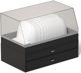 SCAVATA 2-in-1 Hat Organizer Box, Acrylic Baseball Caps Holder Display Box with Premium Storage, Elegant Storage Case for Hats, Sunglasses, Watches & Other Accessories