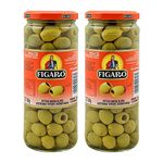 Figaro Pitted Green Olives, 15.87 oz ℮ 450 g, 2 Pack