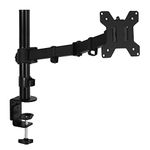 LIRAMARK Single Monitor Stand Arm Desk Mount Fully Adjustable Bracket Ergonomic 180° Tilt, 360° Rotation & 360° Swivel Arm - VESA Dimensions: 75x75-100x100 - Single