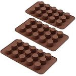 Selecto Bake 15-Cavity Mini Cup Chocolate Mold, Set of 3PCS Non Stick Food Grade Silicone Mold for Candy Keto Fat Bomb, Chocolate, Peanut Butter