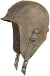 Cote Cuir Leather Aviator Hat, Real