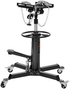 GarveeTech Hydraulic Transmission Jack, 1322 LB Capacity, High Lift Transmission Lift with Dual Plungers, 360° Rotation & 30° Tilting Saddle for Home Garage & Auto Shop, Black